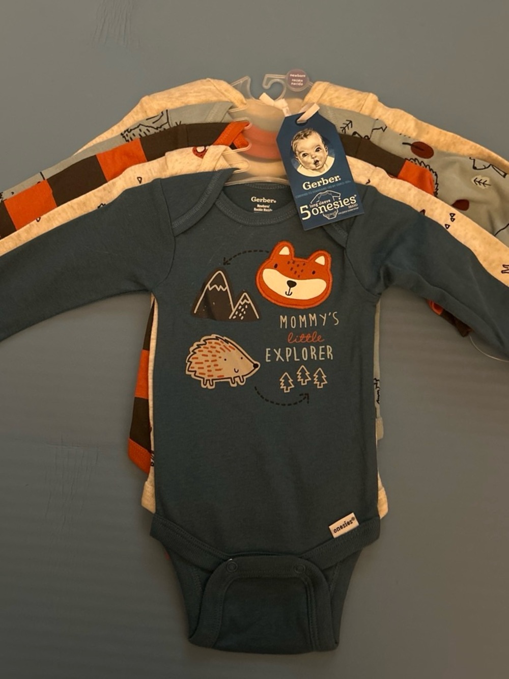 Gerber Navy Blue 'Mommy's Little Explorer' One-Piece Bodysuit - Forest Friends